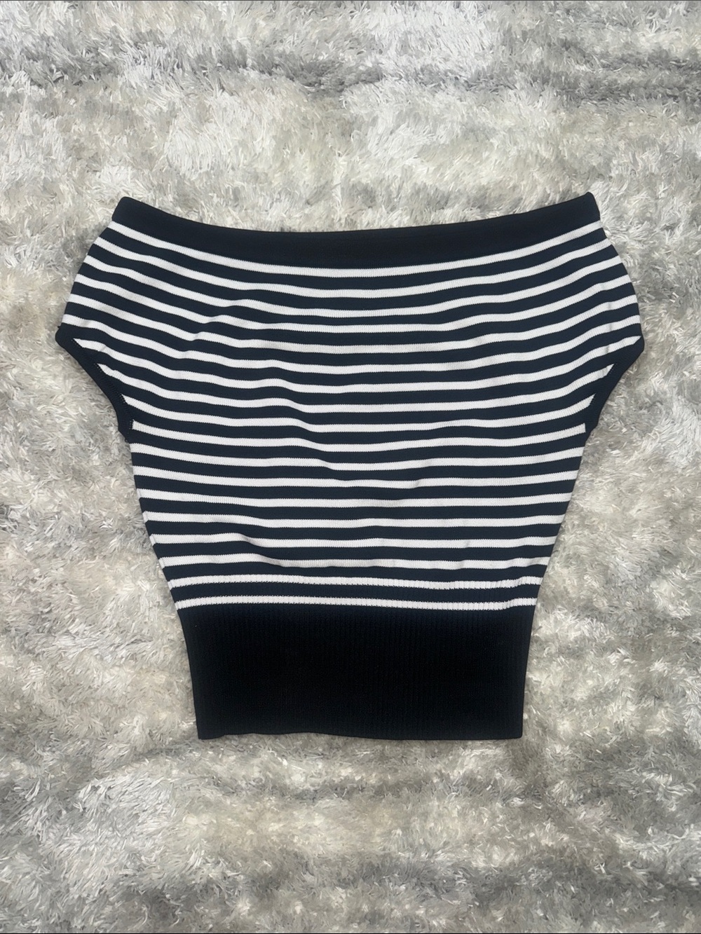 White fox striped top